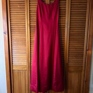 David's Bridal Red Bridesmaid Dress